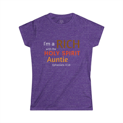 RICH with the Holy Spirit Auntie Woman's T-shirt