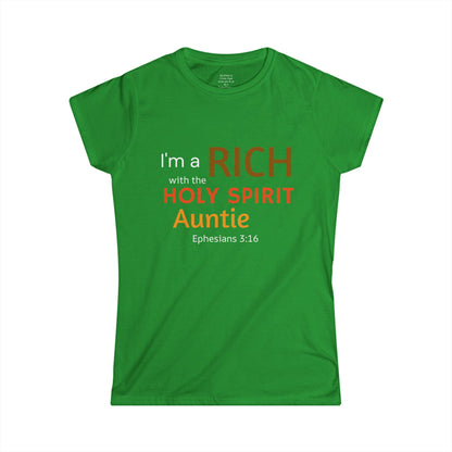 RICH with the Holy Spirit Auntie Woman's T-shirt